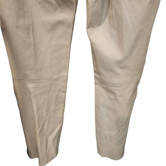 SPRWMN high-rise lamb leather cream trousers size large - Picture 4 of 10